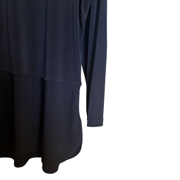 Lauren Ralph Lauren Tunic Top Womens XL Black Keyhole Front Stretch Blouse - Picture 5 of 8